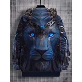 Casual Pullover Hoodie With Random Print Design, Polyester Fiber, Relaxed Fit, Digital Printing, Machine Washable Casual Pullover Hoodie With Random Print Design, Polyester Fiber, Relaxed Fit, Digital Printing, Machine Washable
