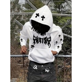 Men's Casual Hoodie with Unique Print Design - Soft Polyester, Machine Washable, Loose Fit Pullover with Kangaroo Pocket Men's Casual Hoodie with Unique Print Design - Soft Polyester, Machine Washable, Loose Fit Pullover with Kangaroo Pocket
