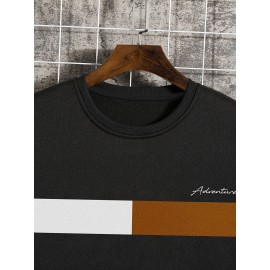 Men's Color Block Pullover Sweatshirt - Stylish Streetwear for Autumn and Winter Men's Color Block Pullover Sweatshirt - Stylish Streetwear for Autumn and Winter